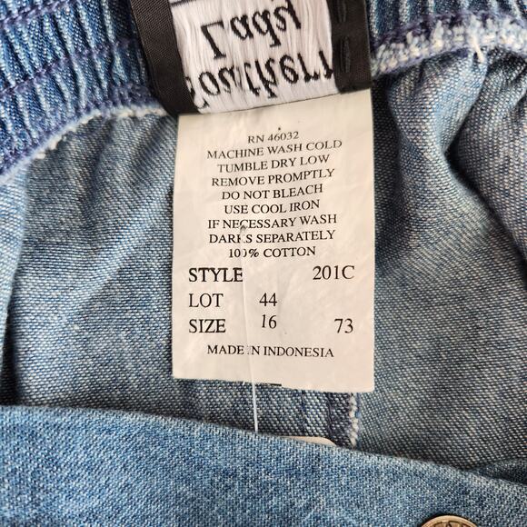 Vintage 80s Denim Midi Skirt Chambray Button Front A-Line Prairie Skirt  L - Picture 8 of 9
